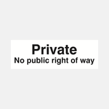 Private No Public Right of Way Sign - 23286881452215