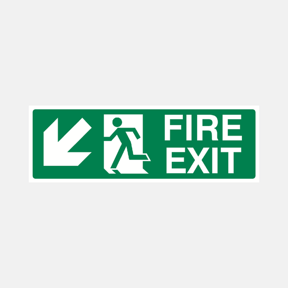 Fire Exit Down Left Sign Raymac Signs