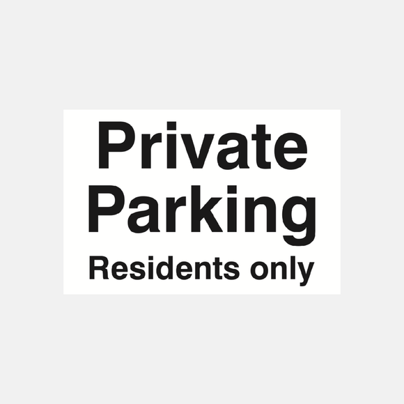 Private Parking Residents Only Sign - 23287469801655