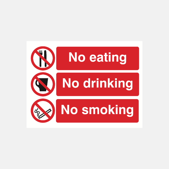 No Eating No Drinking No Smoking Sign Raymac Signs