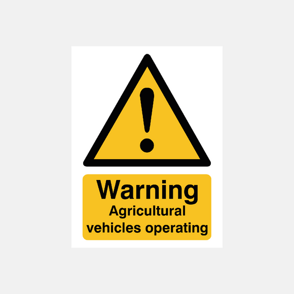 Agricultural Vehicles Sign Raymac Signs