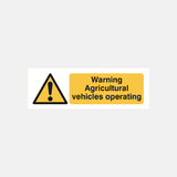 Warning Agricultural Vehicles Operating Sign - 23287024517303