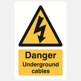 Danger Underground Cables Sign - 23287510204599