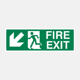 Fire Exit Down Left Sign - 23288073814199