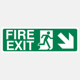 Fire Exit Down Right Sign - 23288075649207