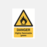 Danger Highly Flammable Gases Sign - 23287888183479