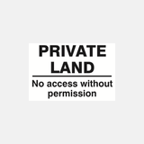 Private Land No Access Without Permission Sign - 23287412687031