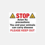 Stop Avian Flu Precautions Sign - 23288088559799