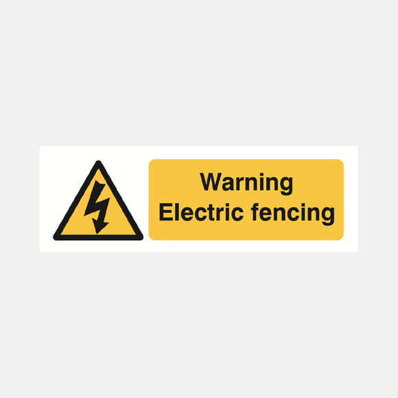 Warning Electric Fencing Sign Raymac Signs
