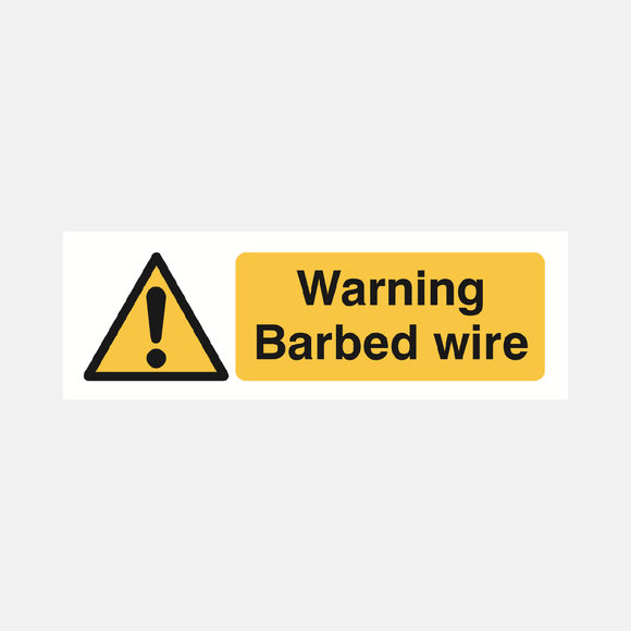 Warning Barbed Wire Sign - 23287066394807