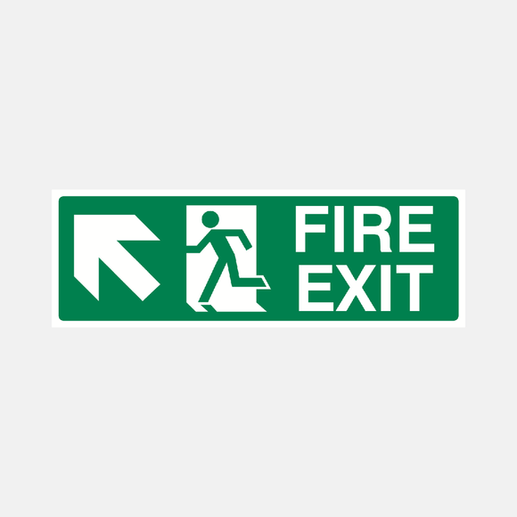 Fire Exit Up Left Sign Raymac Signs