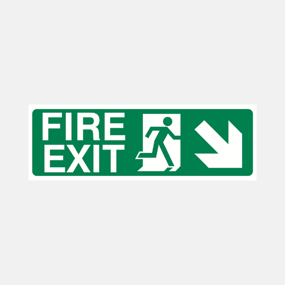 Fire Exit Down Right Sign Raymac Signs