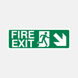 Fire Exit Down Right Sign - 23288075452599