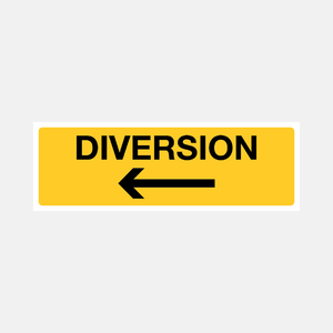 Flood Warning Diversion Left Arrow Sign - 23487897829559