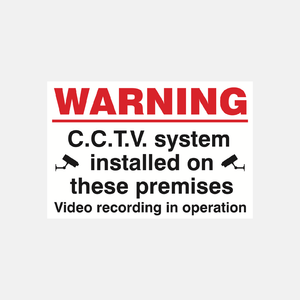 Warning CCTV Installed On These Premises. Video Recording In Operation Sign - 23287461871799
