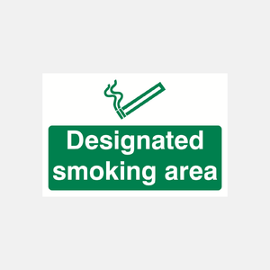 Designated Smoking Area Sign - 23287478485175