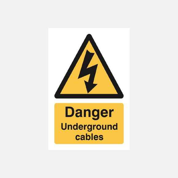 Danger Underground Cables Sign - 23287510139063