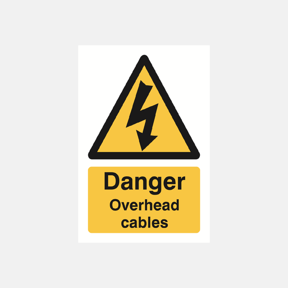Danger Overhead Cables Sign - 23287513055415