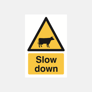 Slow Down Cattle Sign - 23287554801847