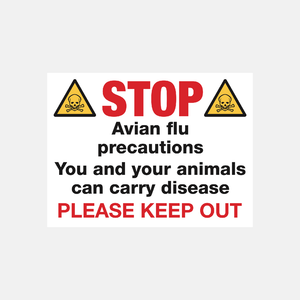 Stop Avian Flu Precautions Sign - 23288088428727