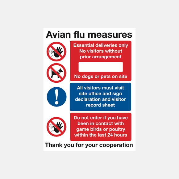 Avian Flu Measures Sign Raymac Signs