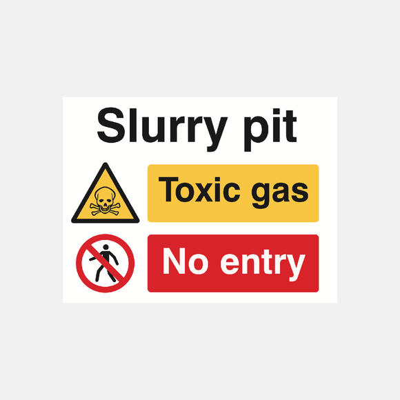 Slurry Pit/Toxic Gas/No Entry Sign - 23287845028023