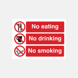 No Eating No Drinking No Smoking Sign - 23287977836727