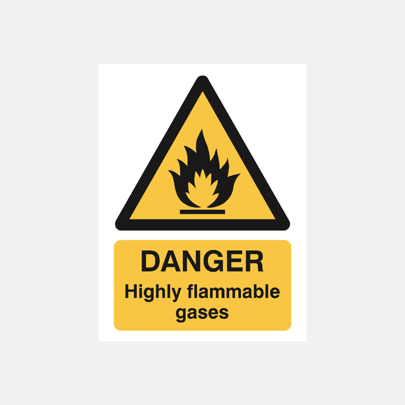 Danger Highly Flammable Gases Sign - 23287888052407