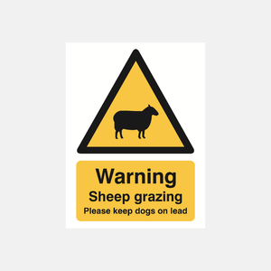 Warning Sheep Grazing Please Keep Dogs On Lead Sign - 23287901651127