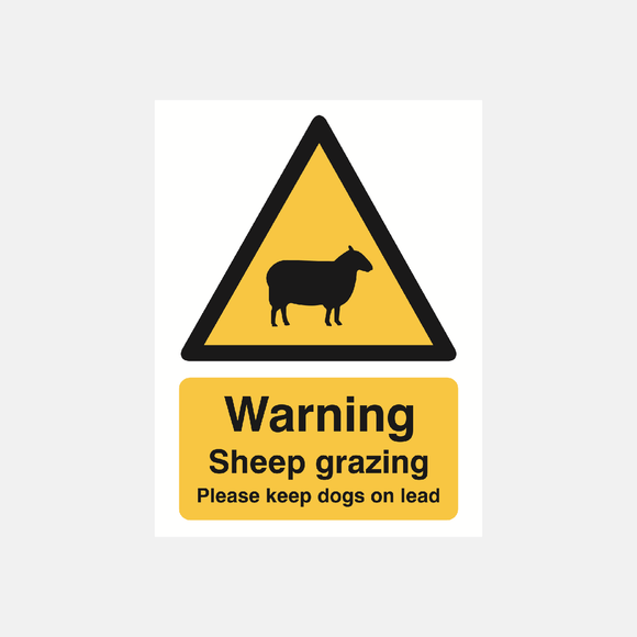 Warning Sheep Grazing Please Keep Dogs On Lead Sign Raymac Signs