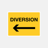 Flood Warning Diversion Left Arrow Sign - 23487897862327