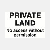 Private Land No Access Without Permission Sign - 23287412588727