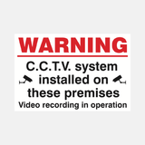 Warning CCTV Installed On These Premises. Video Recording In Operation Sign - 23287461904567