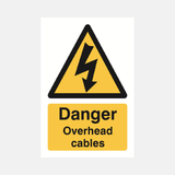 Danger Overhead Cables Sign - 23287513088183