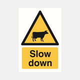Slow Down Cattle Sign - 23287554834615