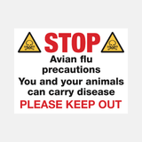 Stop Avian Flu Precautions Sign - 23288088461495