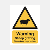 Warning Sheep Grazing Please Keep Dogs On Lead Sign - 23287901683895