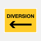 Flood Warning Diversion Left Arrow Sign - 23487897895095