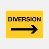 Flood Warning Diversion Right Arrow Sign - 23488141852855