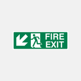 Fire Exit Down Left Sign - 23288073781431