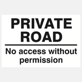 Private Road No Access Without Permission Sign - 23287403839671
