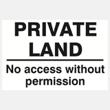 Private Land No Access Without Permission Sign - 23287412621495