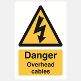 Danger Overhead Cables Sign - 23287513120951