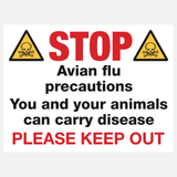 Stop Avian Flu Precautions Sign - 23288088494263