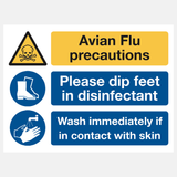 Avian Flu Precautions Sign - 23288107368631