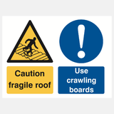 Caution Fragile Roof Use Crawling Boards Sign - 23287833067703
