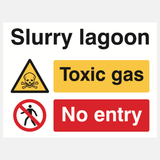 Slurry Lagoon Toxic Gas No Entry Sign - 23287848108215