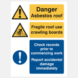 Danger Asbestos Roof Sign - 23287854563511