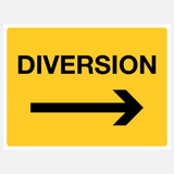 Flood Warning Diversion Right Arrow Sign - 23488141918391