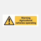 Warning Agricultural Vehicles Operating Sign - 23287024550071